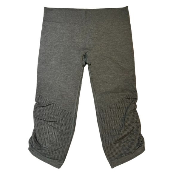 Girl's Ivivva Lululemon Breathe Love Flow Crop Seamless Leggings‎ Gray Size 12 - Picture 1 of 3